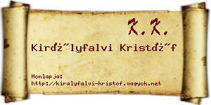 Királyfalvi Kristóf névjegykártya